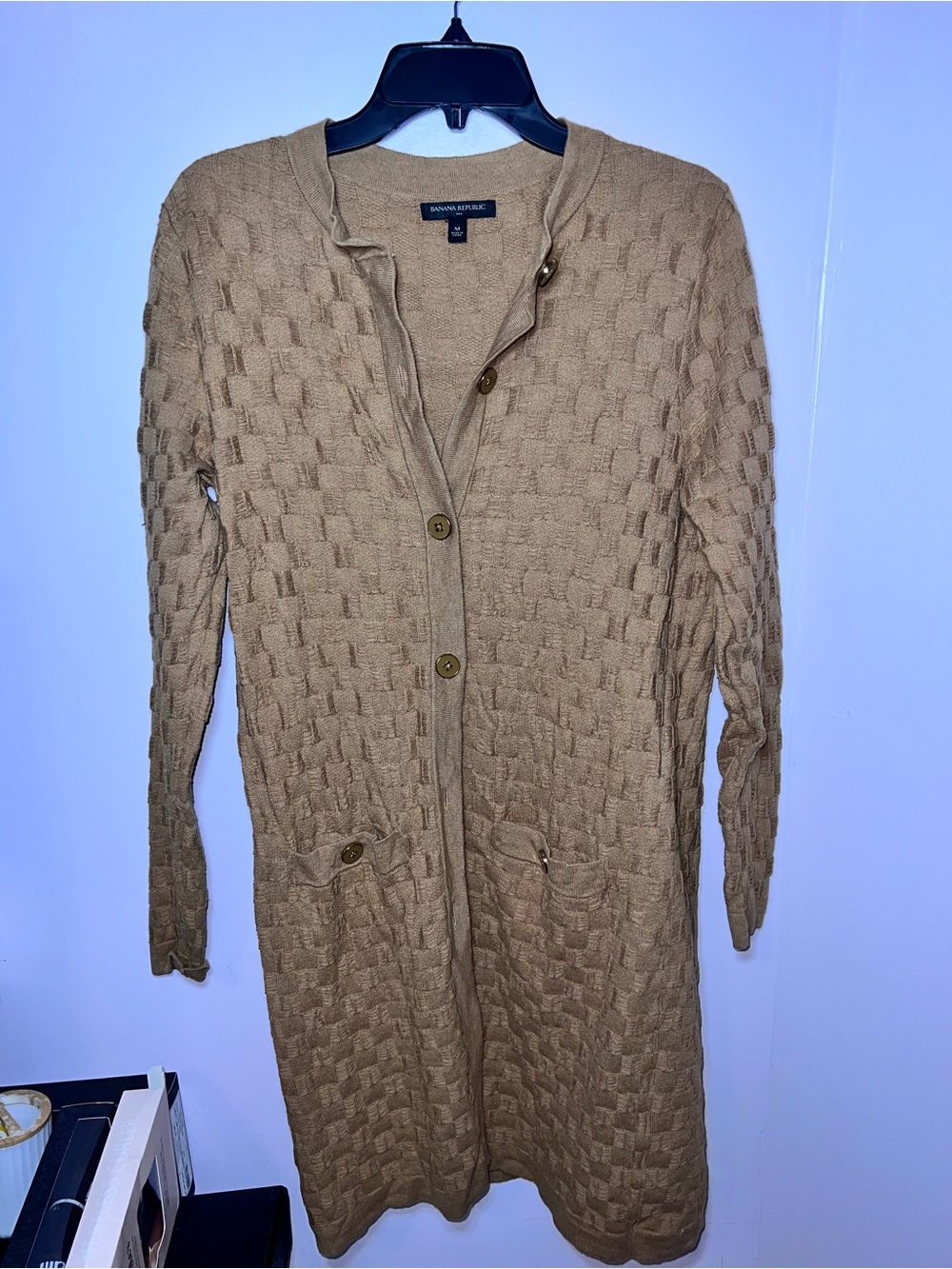 Banana Republic Camel Knit Longline Cardigan